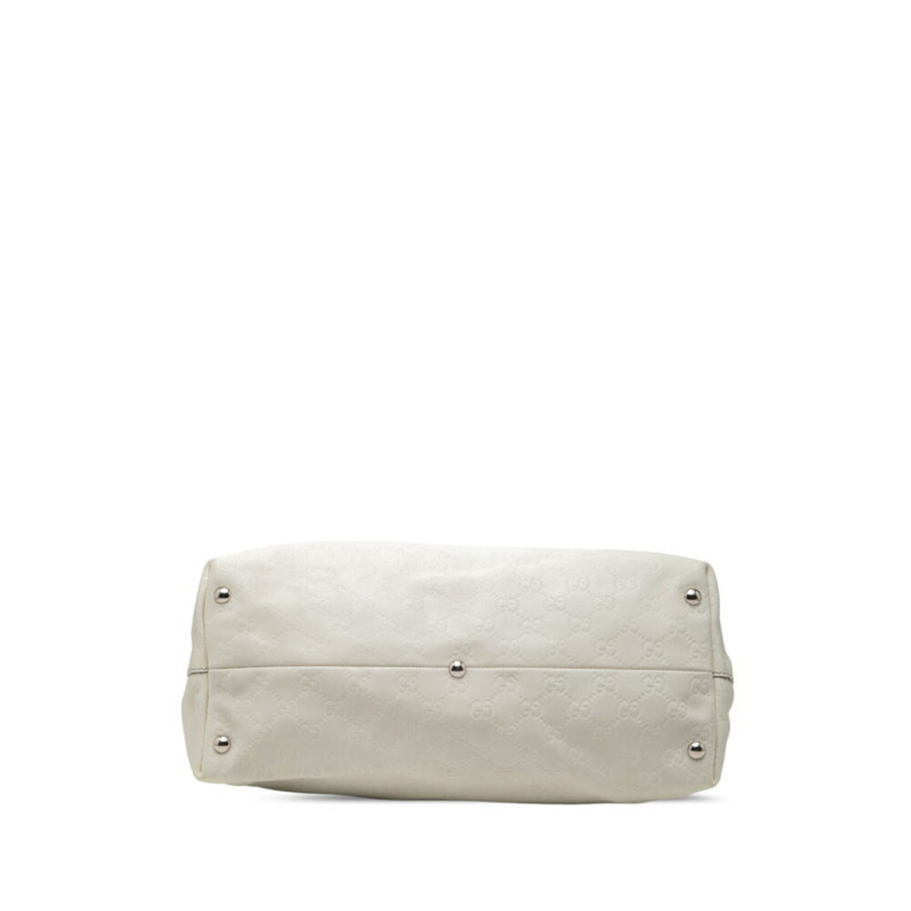 GUCCI Authentic White Leather Horsebit Shoulder Bag - Picture 3 of 6
